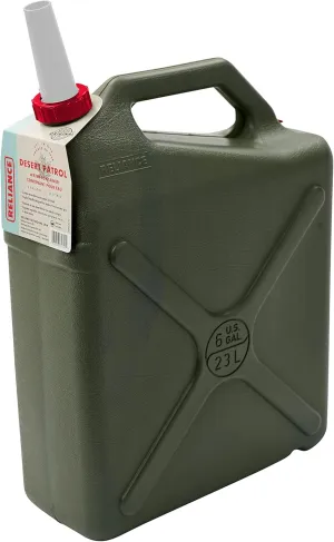 Reliance Products Desert Patrol 6 Gallon Rigid Water Container, Green , 14.8 Inch x 6.3 Inch x 19.0 Inch