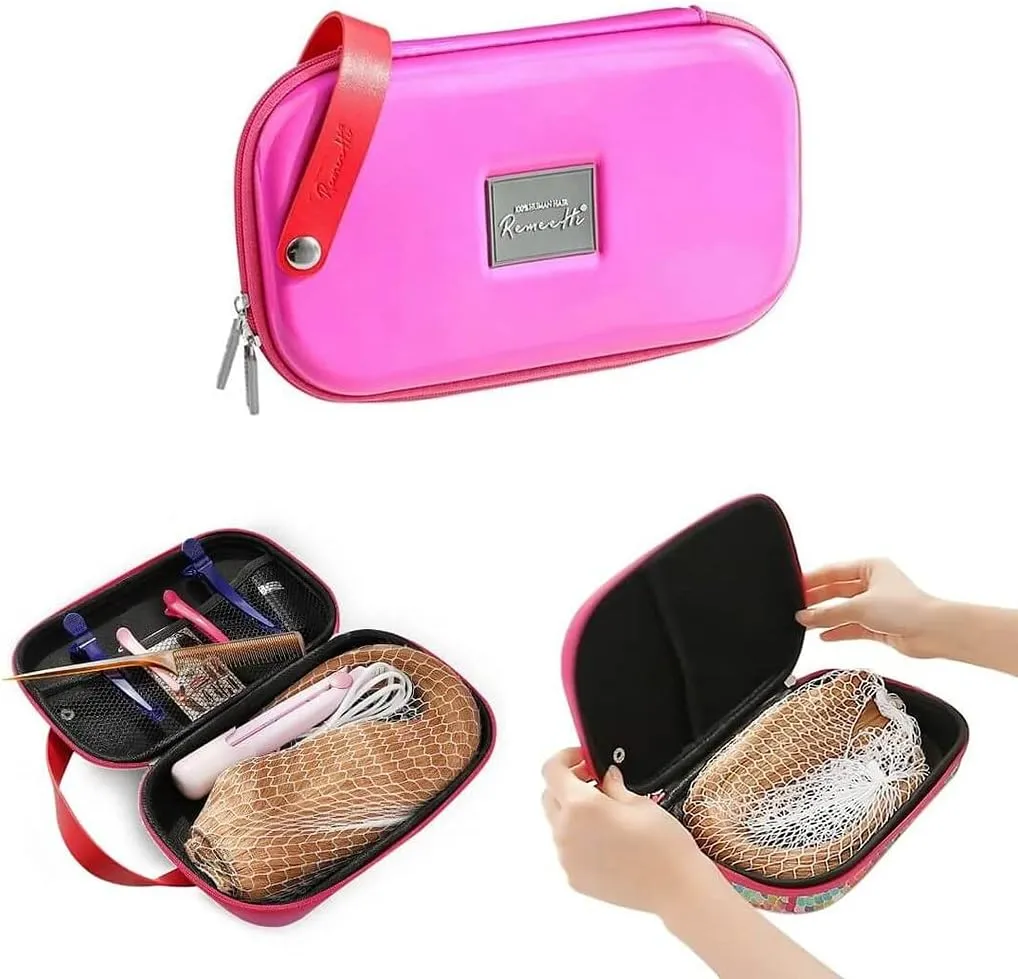 RemeeHi Hair Lace Wig Travel Bag Storage Case,Hair Wig Hair Tools Hairdressing Bag, Hair Stylist Cosmetic Organizer with Accessory Pockets Small G102