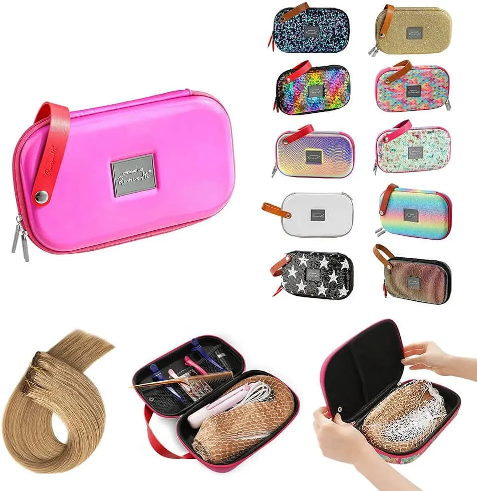 RemeeHi Hair Lace Wig Travel Bag Storage Case,Hair Wig Hair Tools Hairdressing Bag, Hair Stylist Cosmetic Organizer with Accessory Pockets Small G102