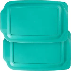 Replacement Lids for Pyrex 9 x 13 Casserole Glass Baking Dish Container Cover 3 QT 233-PC (Turquoise), 2-Pack