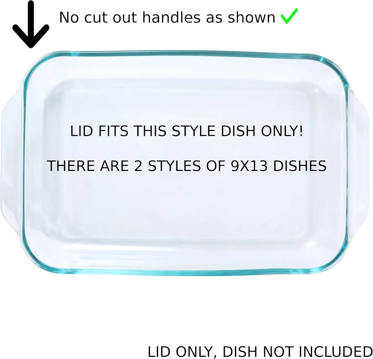 Replacement Lids for Pyrex 9 x 13 Casserole Glass Baking Dish Container Cover 3 QT 233-PC (Turquoise), 2-Pack