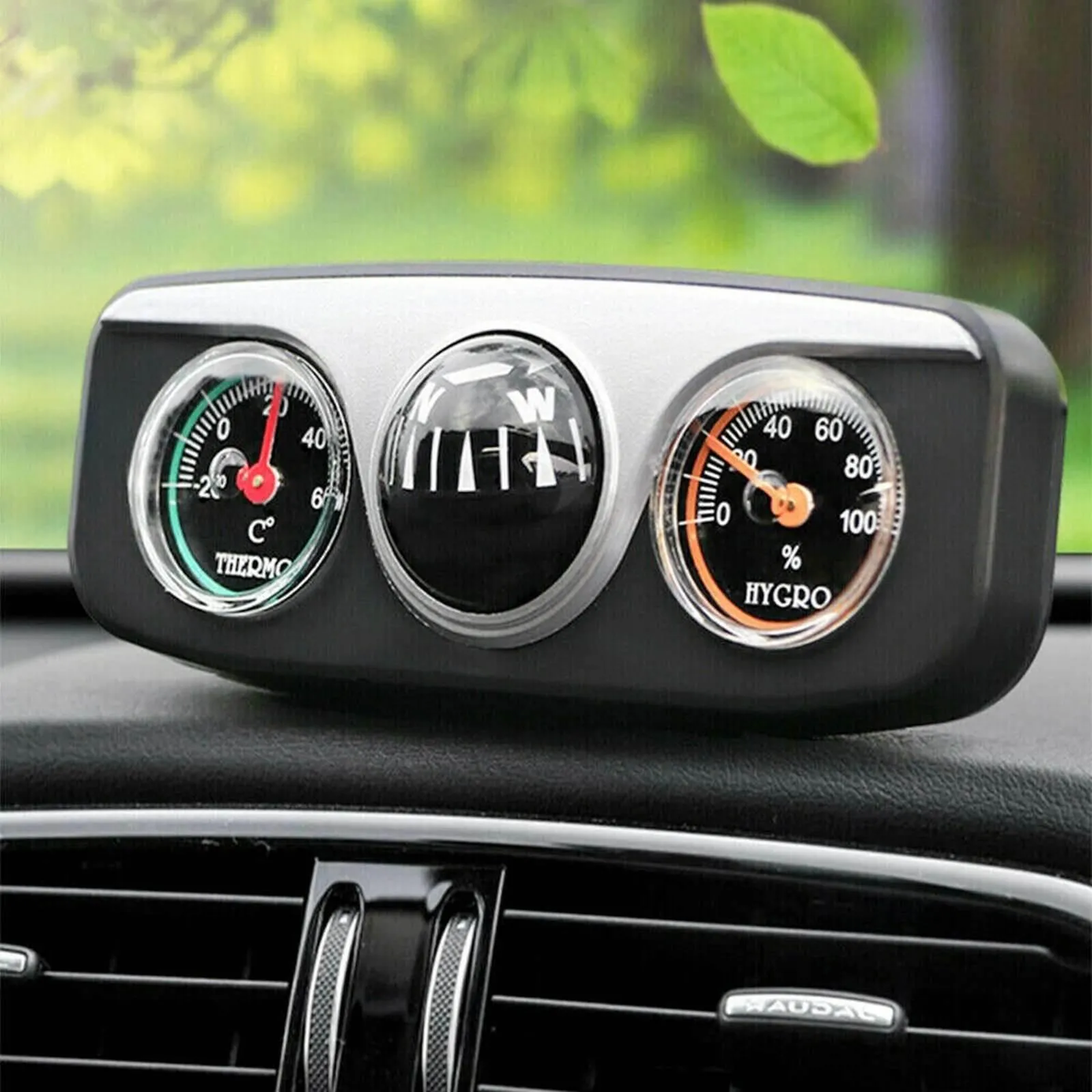 Retro Car Thermometer Compass - Stylish Automotive Accessory