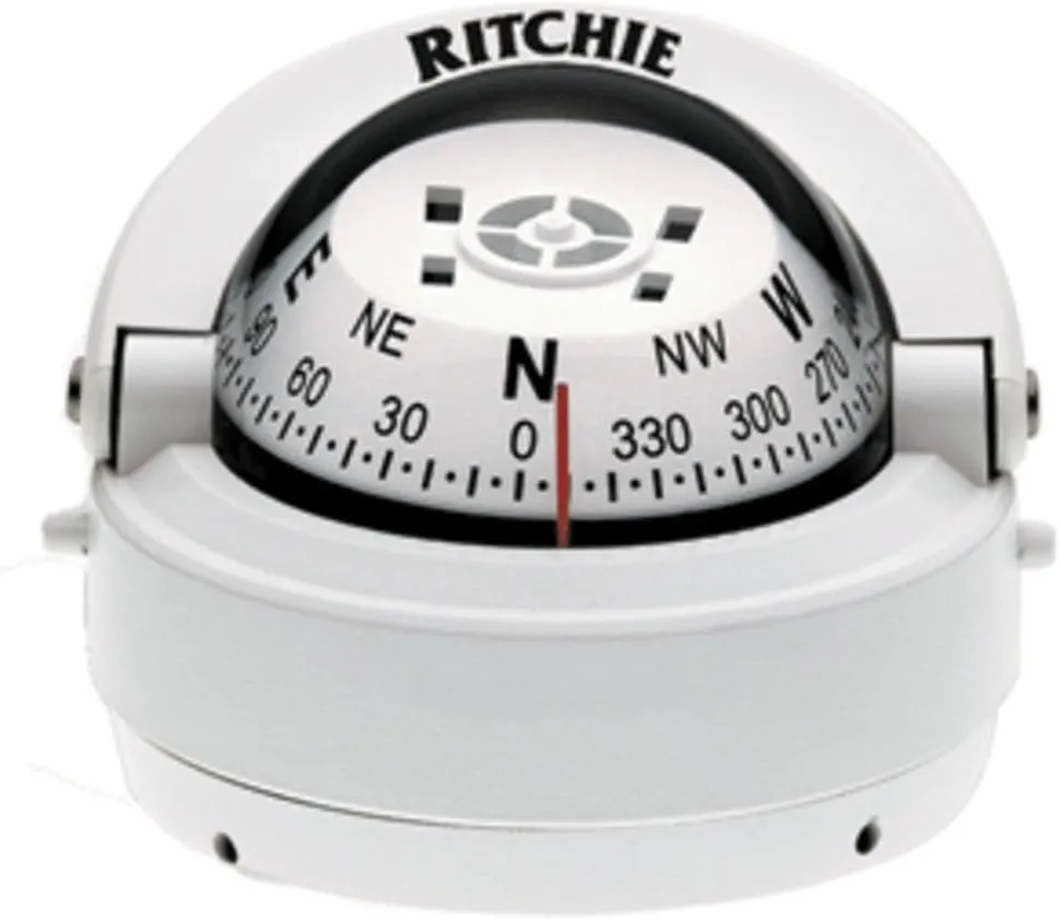 Ritchie S-53W Explorer Compass - Surface Mount - White Marine , Boating Equipment