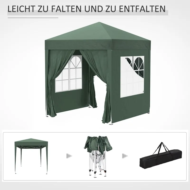 Rootz 2x2m Folding Gazebo - Pavilion - Beer Tent - Quick Setup - UV Protection - High Stability - 2L x 2W x 2.4H m - Steel & Oxford Fabric