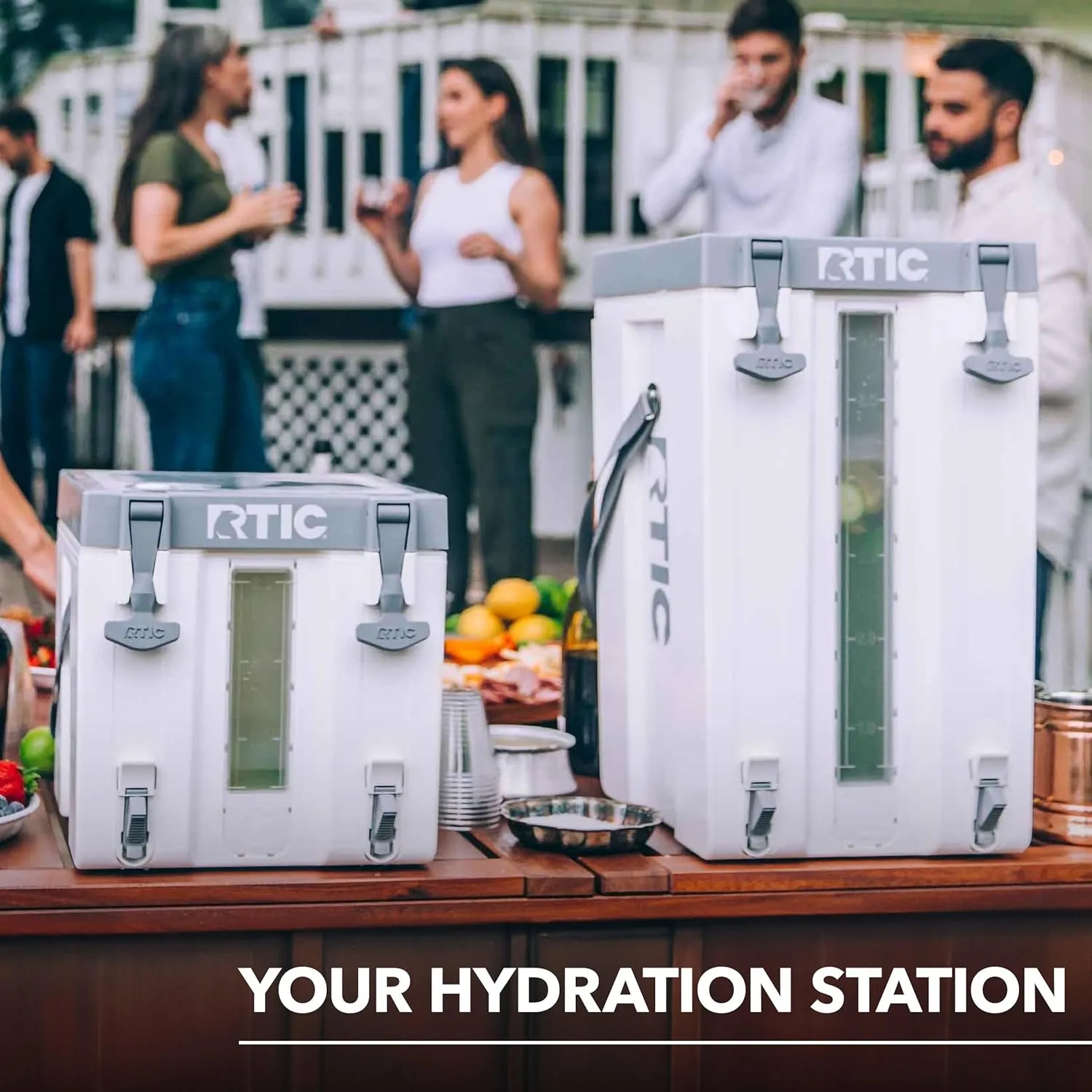 RTIC Halftime Water Cooler 3 Gallon Portable Carrier Container, Drink Beverage Dispenser, Stackable with 2 Taps, Bottleless, BPA-Free, for Sports, Camping, BBQ, Parties, Picnic, Marine/Fresh Mint