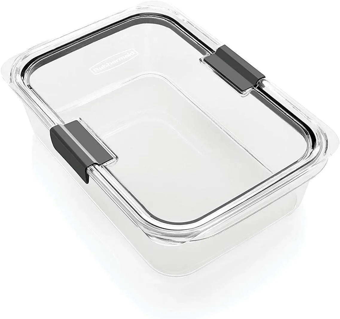 Rubbermaid Brilliance Large Food Storage Container, 9.6 Cup, BPA-Free, Leak-Proof, Clear