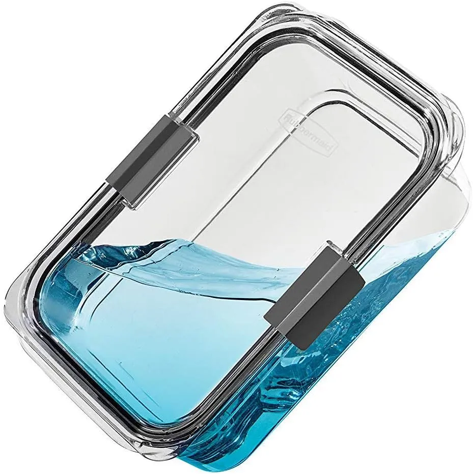 Rubbermaid Brilliance Large Food Storage Container, 9.6 Cup, BPA-Free, Leak-Proof, Clear