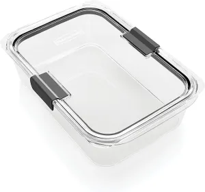 Rubbermaid Brilliance Large Food Storage Container, 9.6 Cup, BPA-Free, Leak-Proof, Clear