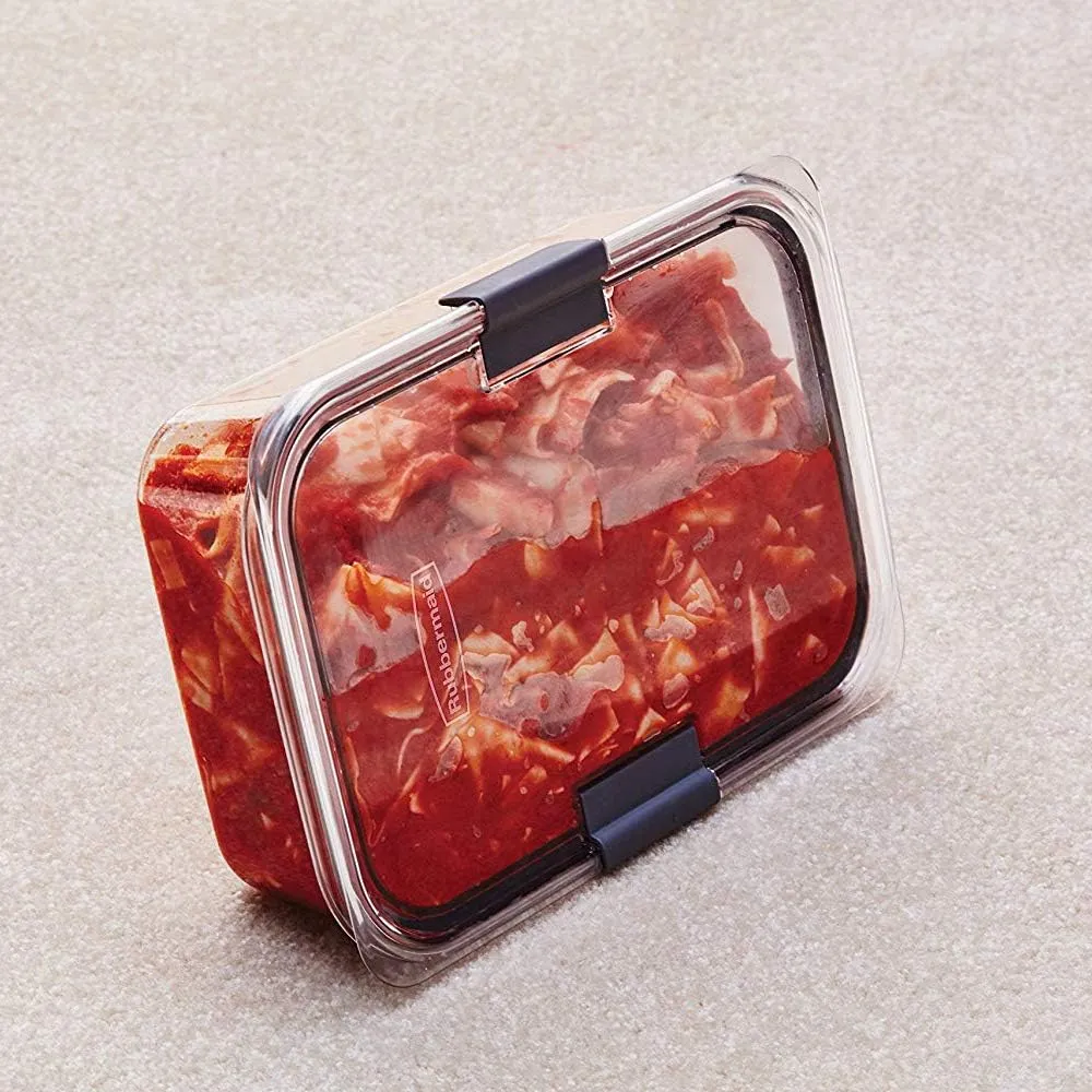 Rubbermaid Brilliance Large Food Storage Container, 9.6 Cup, BPA-Free, Leak-Proof, Clear
