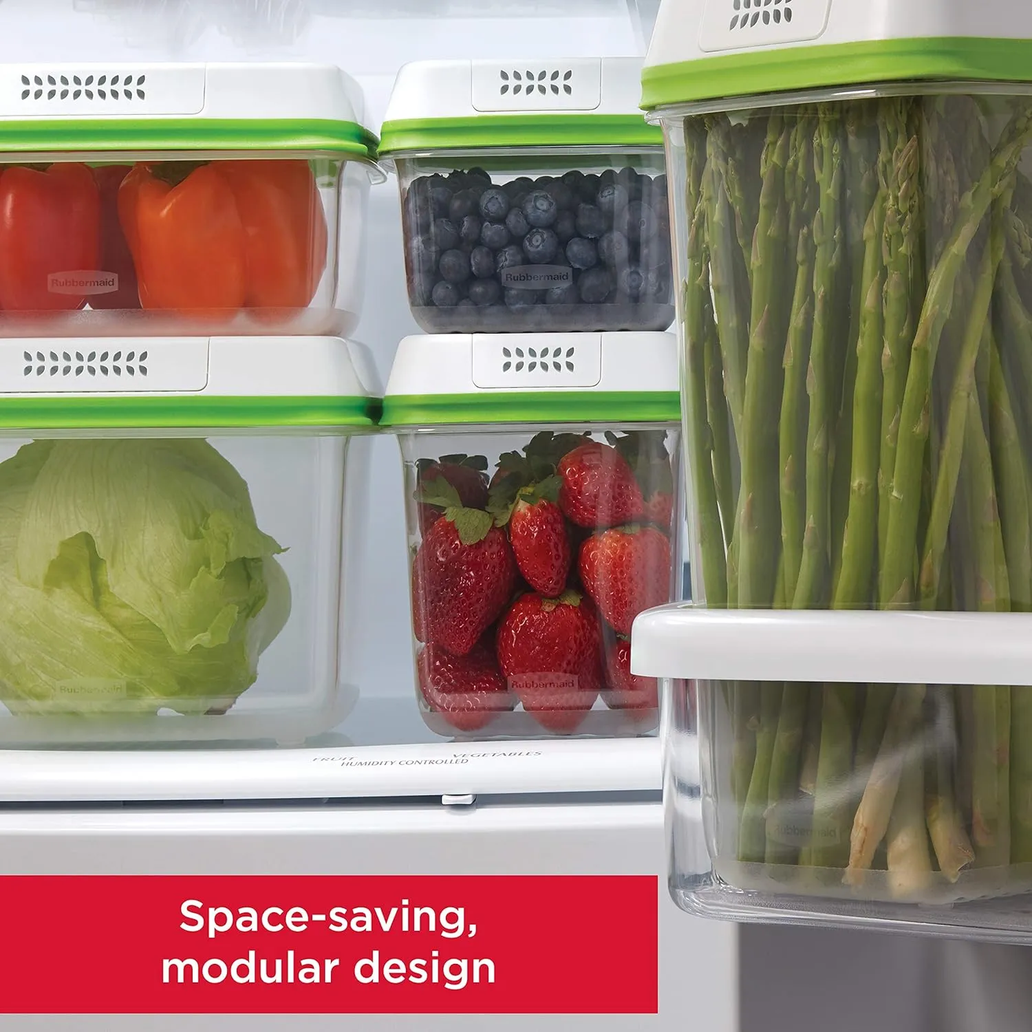 Rubbermaid® FreshWorks Produce Saver, Medium and Large Produce Storage Containers, 4 Piece Set