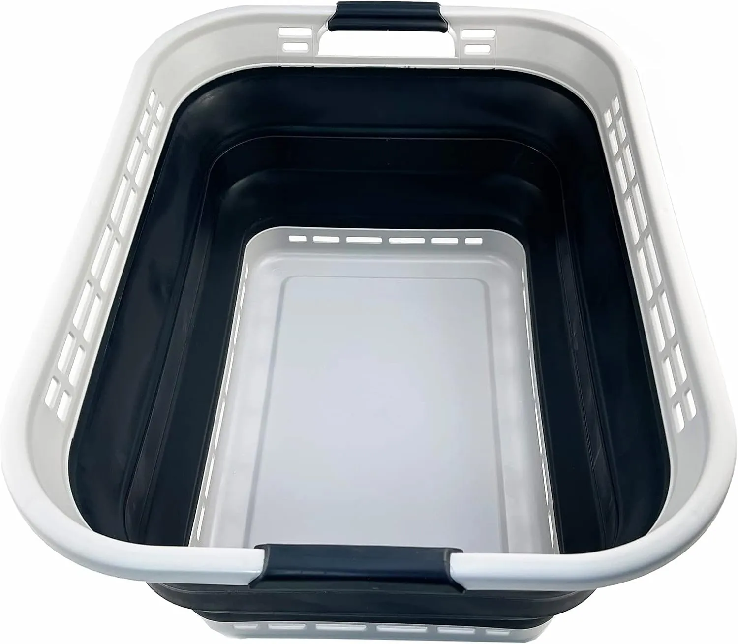 SAMMART 42L (11 Galloons) Collapsible Plastic Laundry Basket - Foldable Pop Up Storage Container/Organizer - Portable Washing Tub - Space Saving Hamper/Basket (Grey/Slate Grey) [BPA Free]