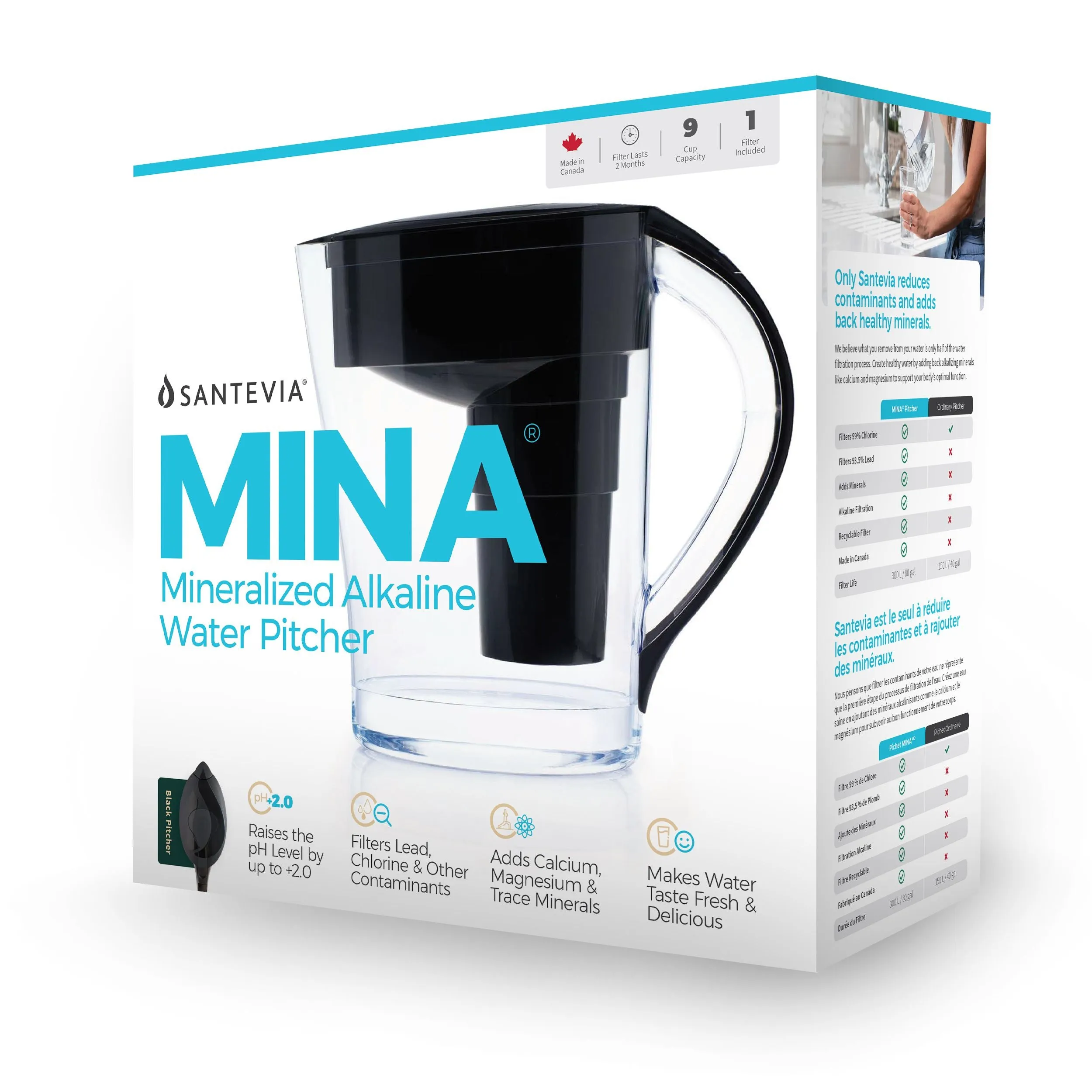 Santevia | Alkaline Water Pitcher | Mina Slim