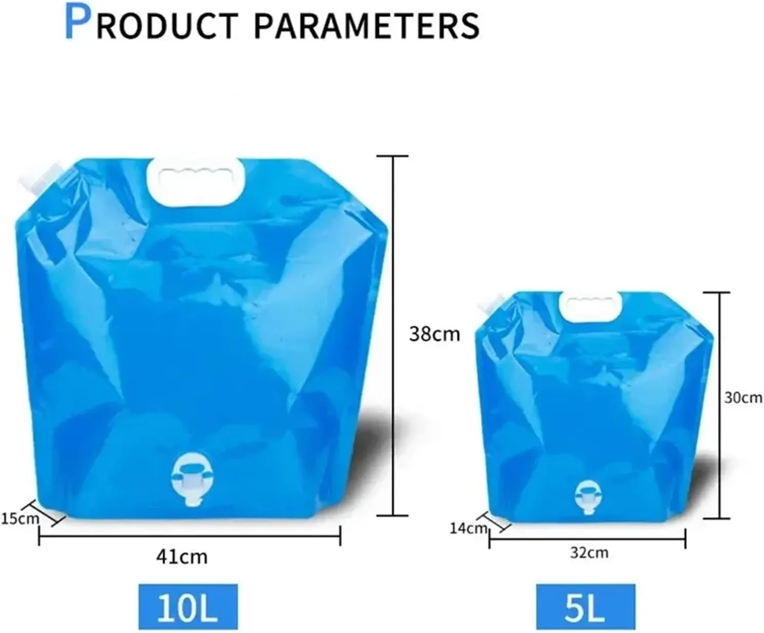 SBTRKT 5/10L Camping Water Bag Portable Folding Water Bucket Large Water Container Outdoor Travel Collapsible Pouch Can Camping Supplie (Color : 10L Transparent)