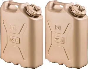 Scepter BPA Durable 5 Gallon 20 Liter Portable Military Water Storage Container for Camping, Outdoors and Emergency Management