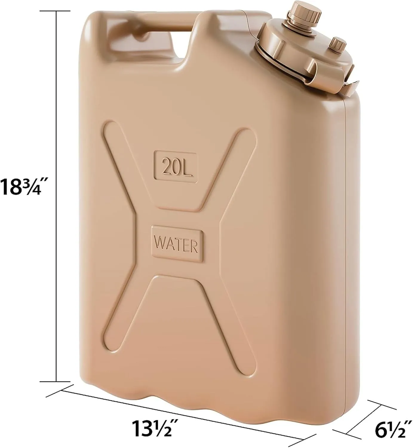 Scepter BPA Durable 5 Gallon 20 Liter Portable Military Water Storage Container for Camping, Outdoors and Emergency Management