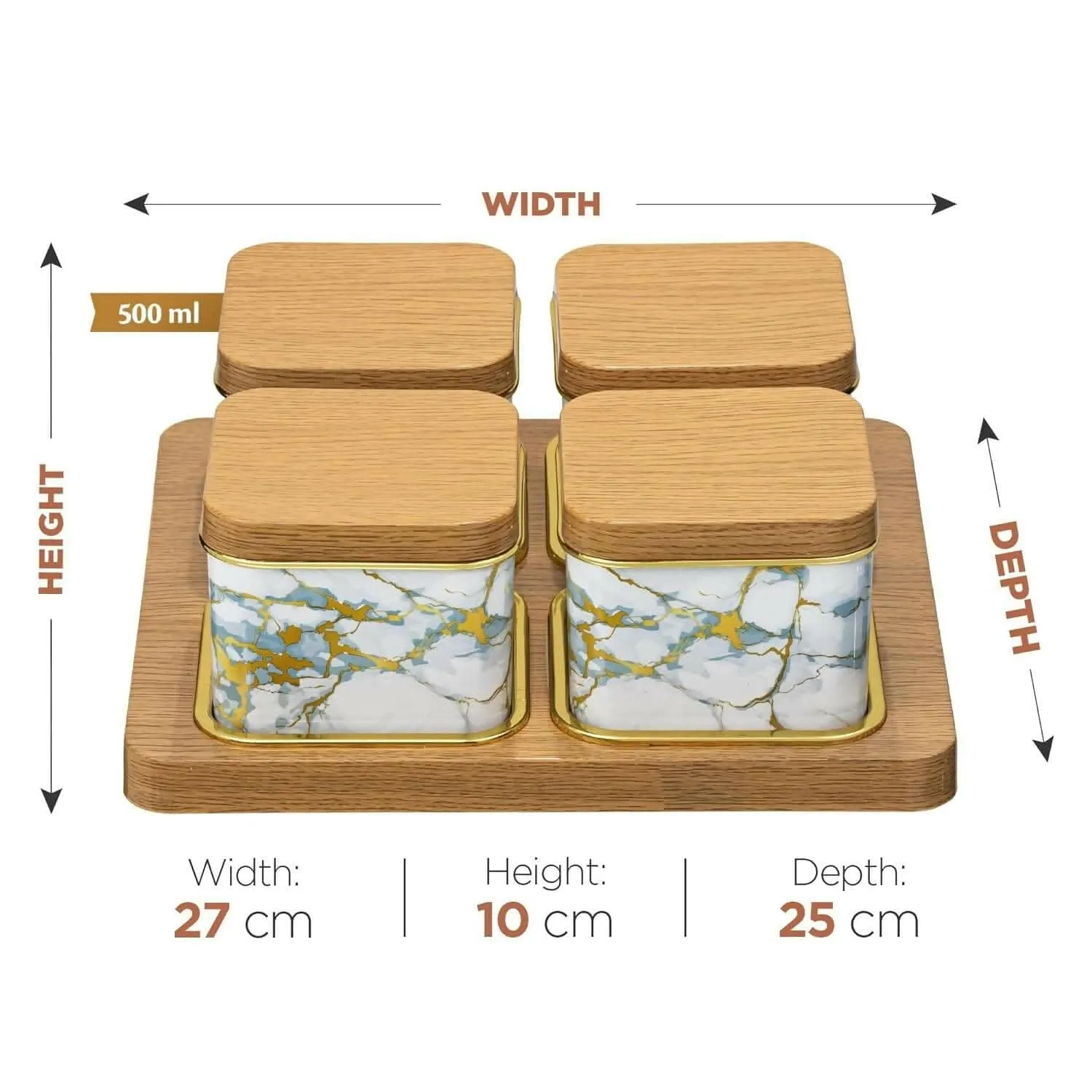 Selvel 4-Piece White Airtight Dry Fruit Container Tray Set With Lid (Polypropylene)