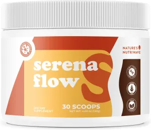 SerenaFlow Powder – Plant-Based Blend with Apple Fiber, Inulin, Reishi & More – Non-GMO, No Artificial Additives, GMP Certified – 30 Scoops, 1 Month Supply