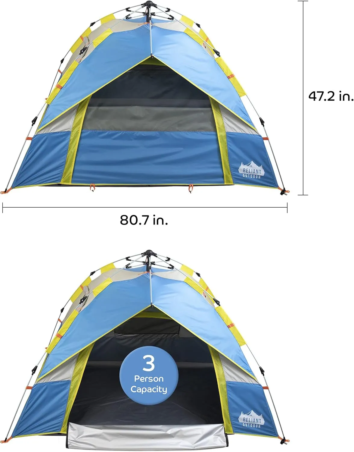 Setup, Instant Tent Camping with Machine learning Windproof and Waterproof 3-Person Hiking Easy and 60 Second for Family Vast range