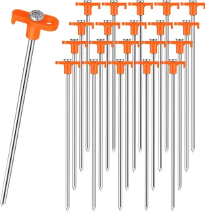 Shimeyao 10" Tent Stakes Camping Heavy Duty Stakes Bulk Metal Ground Pegs Camping Spikes Galvanized for Outdoor Pitching Canopy