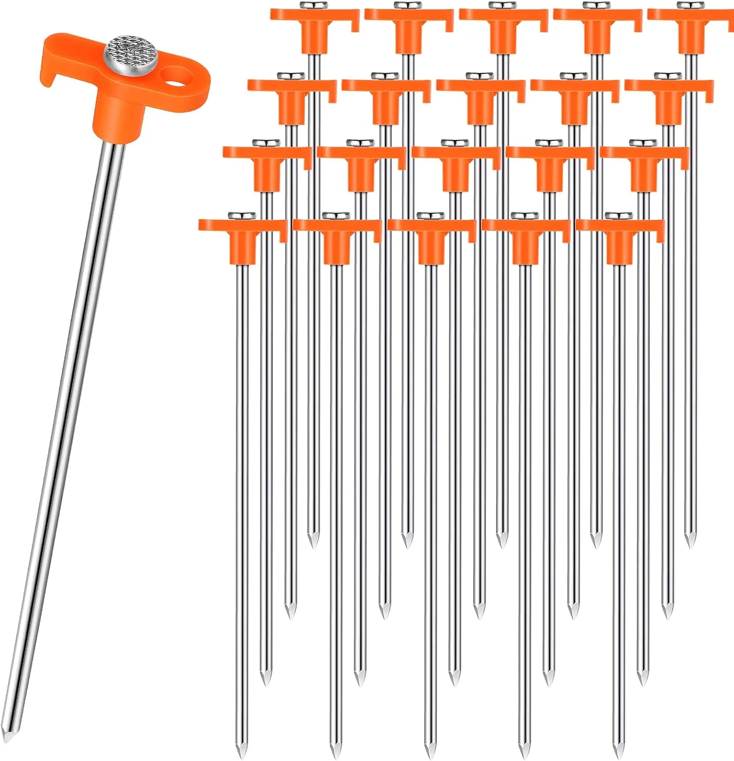 Shimeyao 10" Tent Stakes Camping Heavy Duty Stakes Bulk Metal Ground Pegs Camping Spikes Galvanized for Outdoor Pitching Canopy
