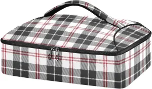 SHJI Casserole Cookware Red Glen Plaid Casserole Carriers Insulated Casserole Dish Carrier Bag Pizza Holder Tote for Hot or Cold Food Travel Party Picnic