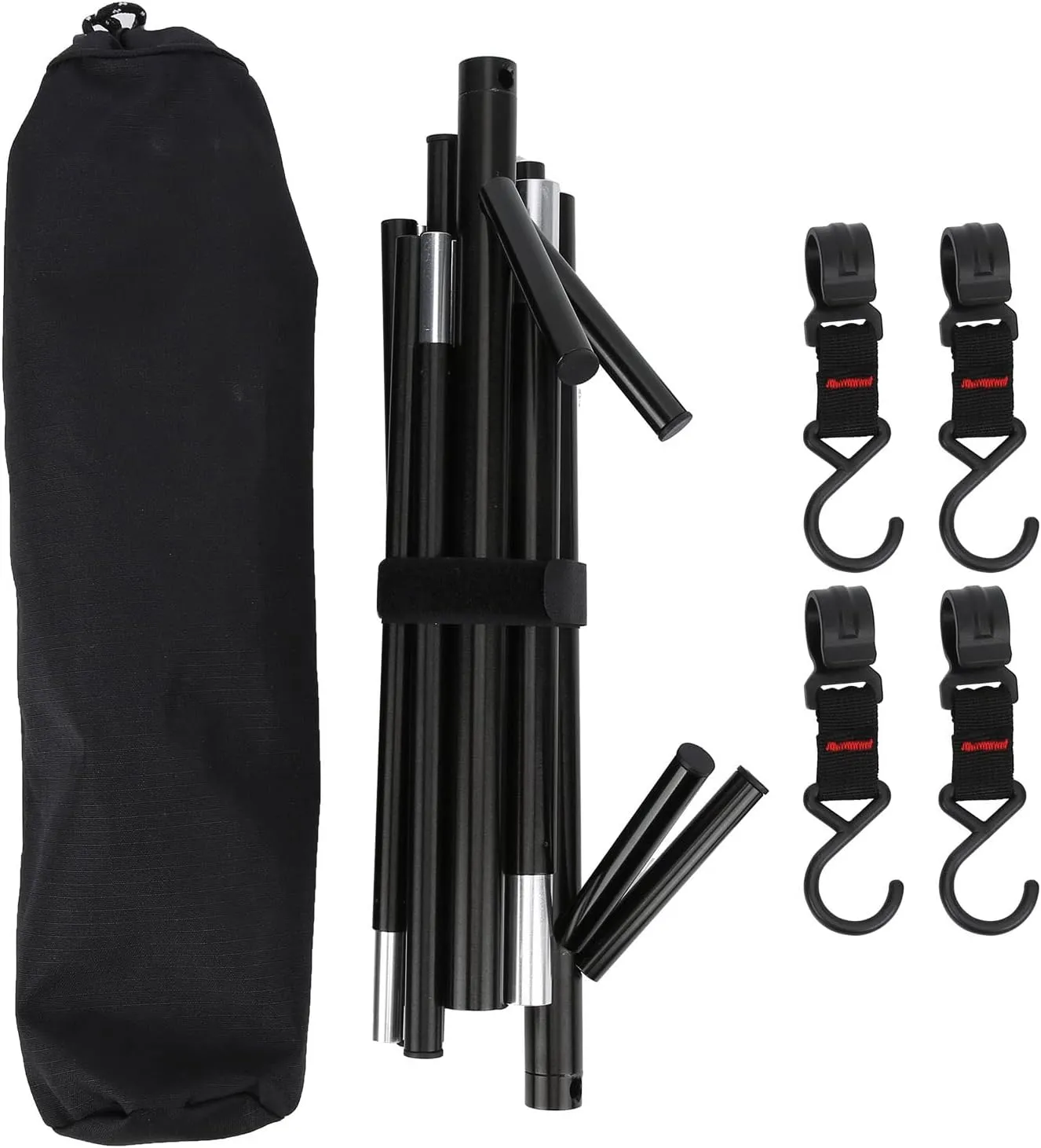 Short Outdoor Triangle Storage Tripod Travel Camping Drying Rack Cookware Hanger Made of Polyester Plastic Steel Aluminum Alloy Lightweight Compact for Camping Picnic