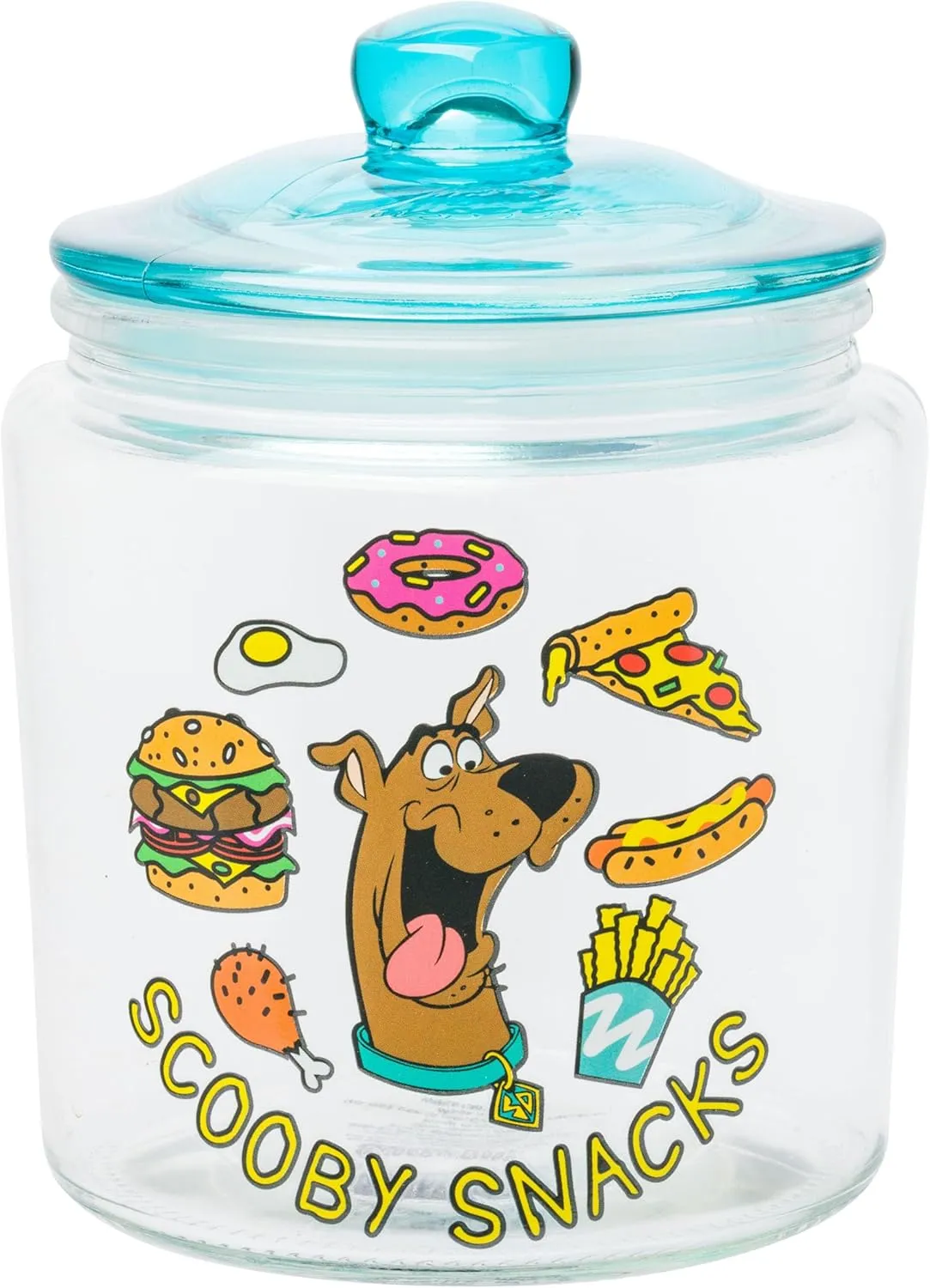 Silver Buffalo Scooby Doo Scooby Snacks Glass Cookie Snack Candy Jar with Lid (Small)