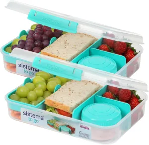 Sistema KLIP IT PLUS Food Storage Containers, 2.2 L, Airtight & Stackable, BPA-Free, 2-Pack