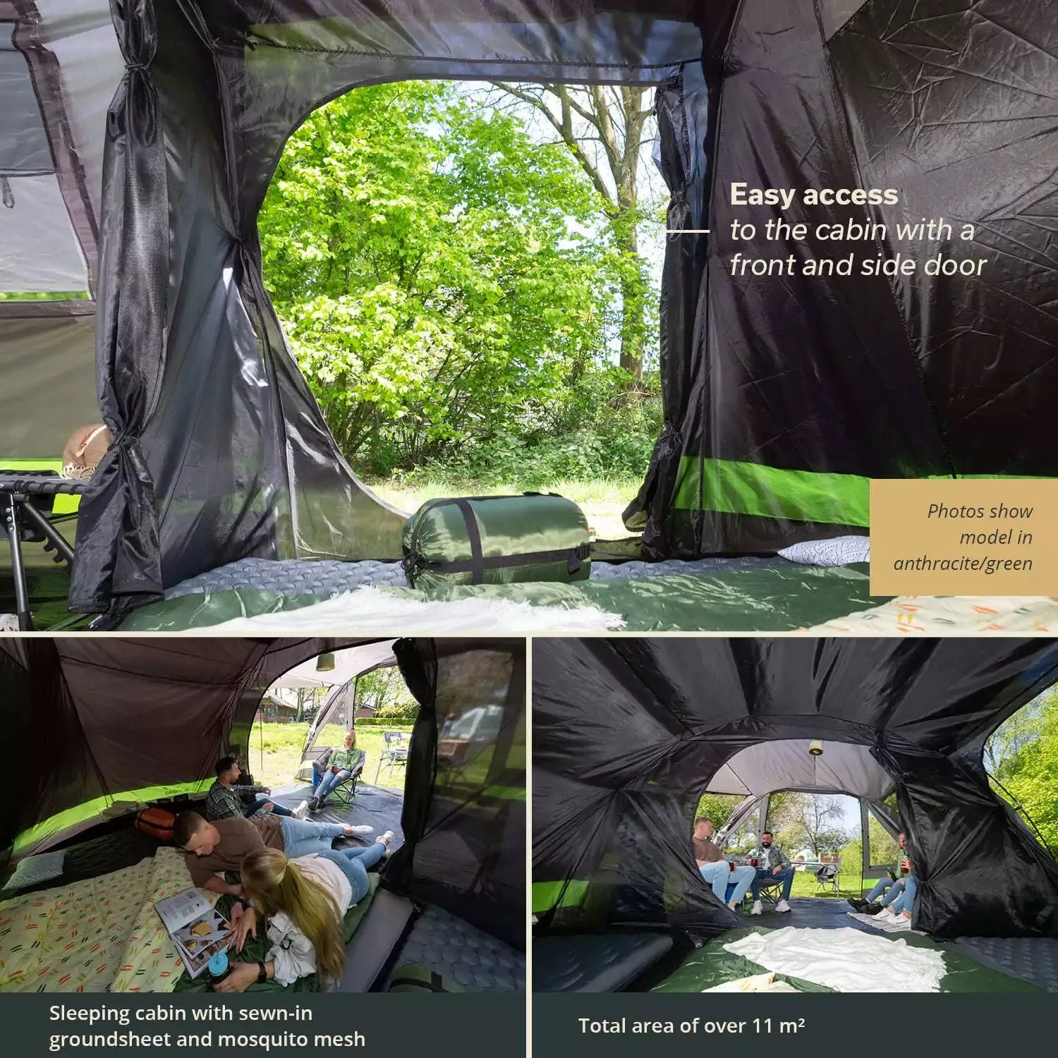 Skandika Kambo 4 Tent Tunnel 4 Person in Beige Tent (SKA0040)