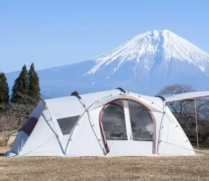 S'More Glamping Tent with Porch, 2/3/4/5/6 Person Durable Weatherproof Camping Tent, Large Family Tent with Room Divider, Easy Setup Tent with Screen Room