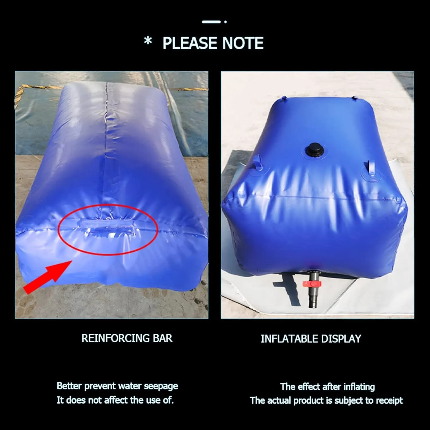 Soft Drought-Resistant Water Bag ,Collapsible Water Storage Bladder for Drought-Resistant, Large Capacity Emergency Water Tank , Outdoor Flexible Rainwater Bag ( Size : 0.8*0.43*0.34m/110 L/29 gallon