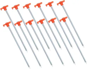 Sosoport 12Pcs Heavy Duty Tent Stakes for Camping Durable Ground Pegs for Tents and Awnings for Ground Support