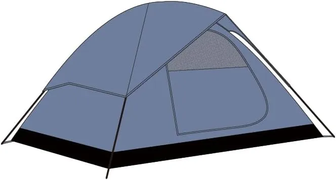 Space Blue Ultralight 2 Person Camping Tent, Waterproof Single Layer with Big Rainfly for Backpacking & Hiking
