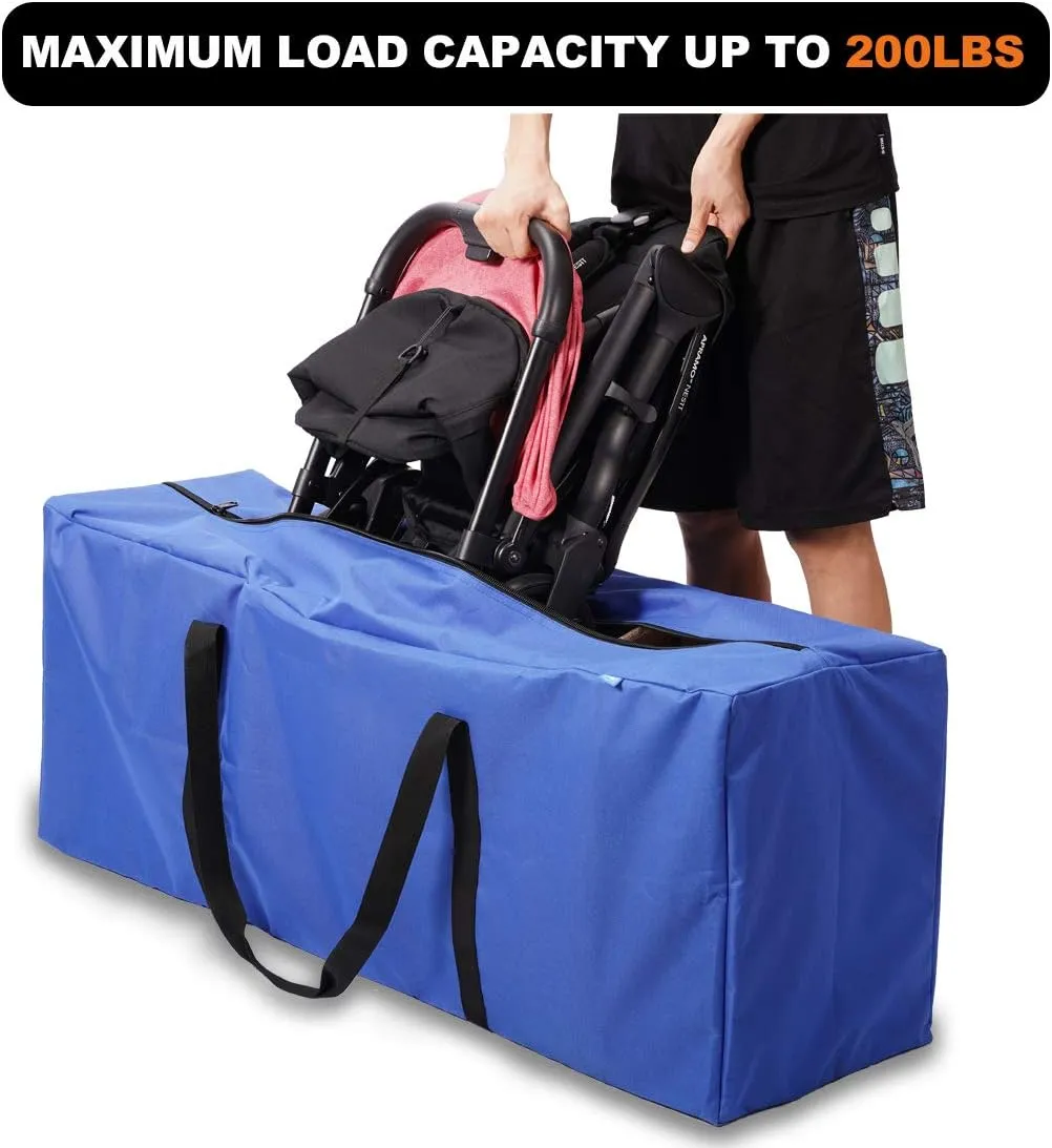 Sports Duffle Bag - Extra Large Travel Duffel Luggage Bag with Upgrade Zipper, Sturdy & Water Resistant, Black (Blue 45inch 2Pack)