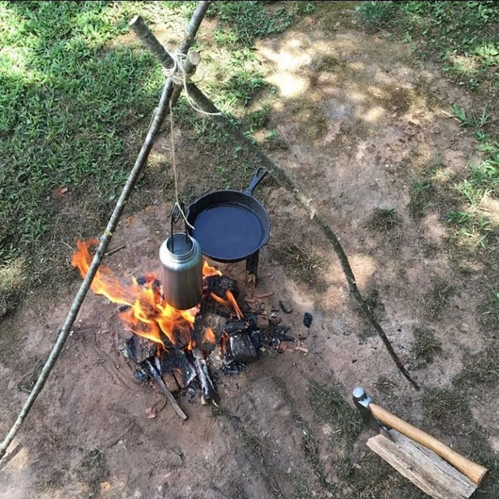 Stainless Steel Portable Kettle Outdoor Camping Hiking Essential Cup Pot Kit