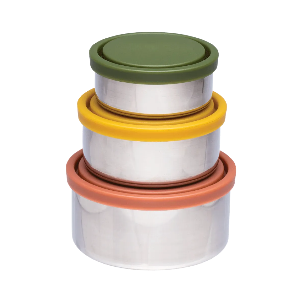 Stainless Steel Round Containers Set of 3 - Leak Resistant (Autumn Collection)