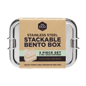 Stainless Steel Stackable Large Stackable Bento Box (3 piece) - 1200ml