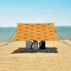 Standing Cute Beagle Dog Beach Camping Tent Sun Shelter for Whole Family, Beach Shade Canopy with UPF50  UV Protection,Easy Set Up and Carry,Outdoor Shade for Trips, Fishing, Backyard Fun Picni