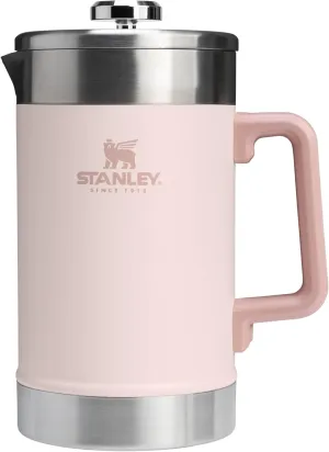 Stanley Classic Stay-Hot French Press Coffee Maker 48 oz | 5 Minute Brew, 4 Hours Hot | Mesh Filter for Coffee Grounds | Insulated Stainless Steel French Press | BPA-Free | Rose Quartz