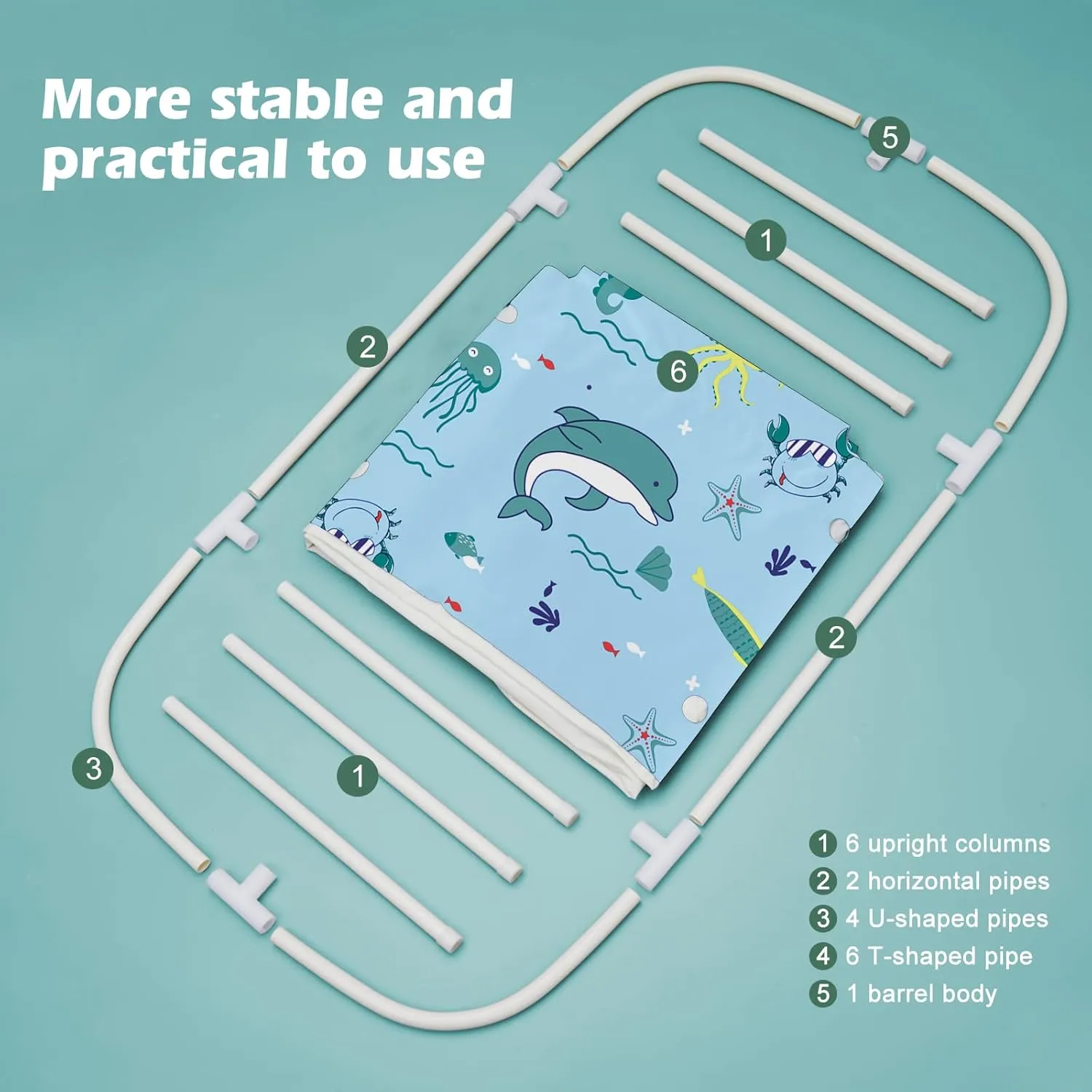 STARBRILLIANT Portable Foldable Bathtub,Soaking Standing Bath Tub for Shower Stall, Easy to Assemble Collapsible Bathtub, Suitable for Travel, Camping and Outdoor Activities
