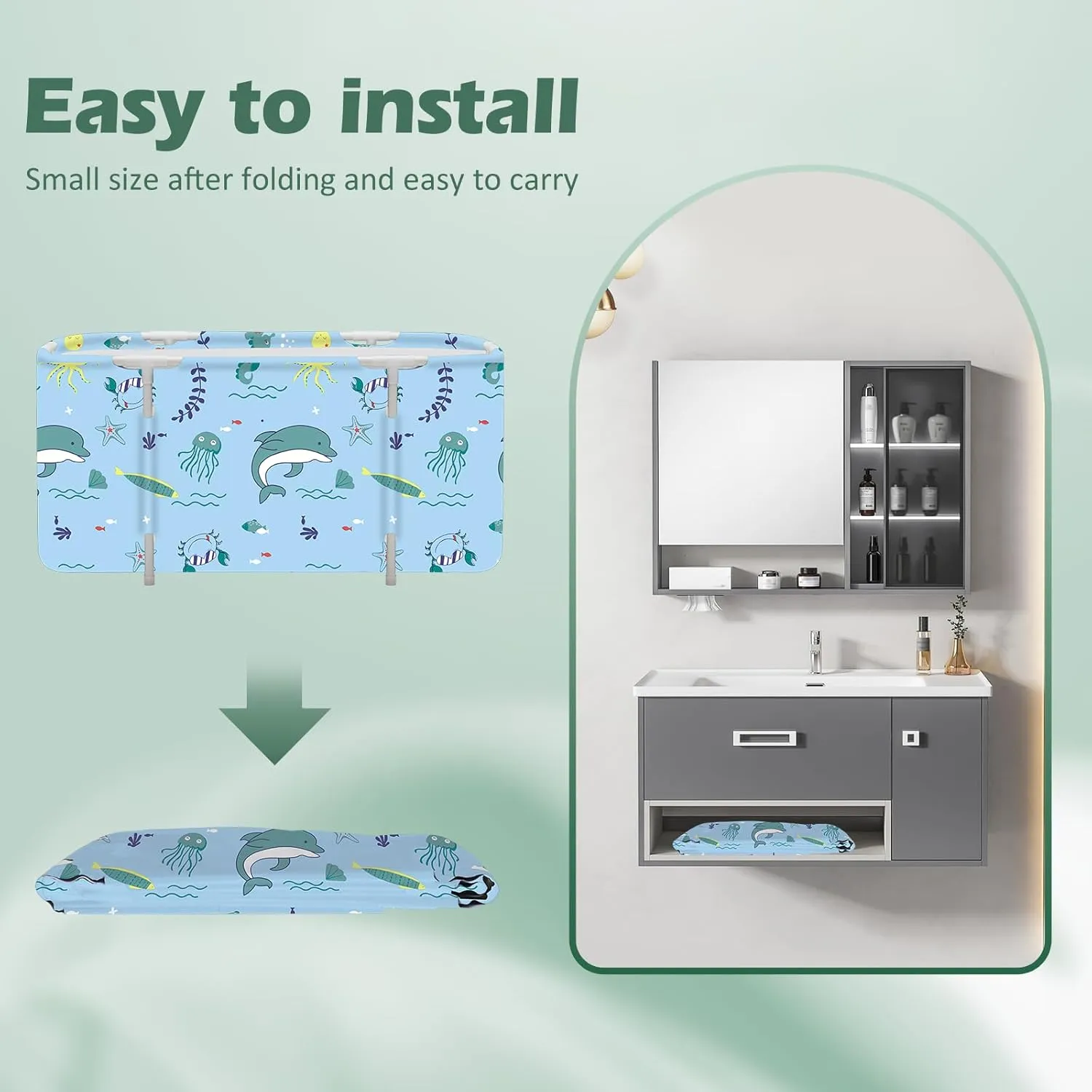 STARBRILLIANT Portable Foldable Bathtub,Soaking Standing Bath Tub for Shower Stall, Easy to Assemble Collapsible Bathtub, Suitable for Travel, Camping and Outdoor Activities