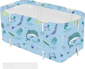 STARBRILLIANT Portable Foldable Bathtub,Soaking Standing Bath Tub for Shower Stall, Easy to Assemble Collapsible Bathtub, Suitable for Travel, Camping and Outdoor Activities