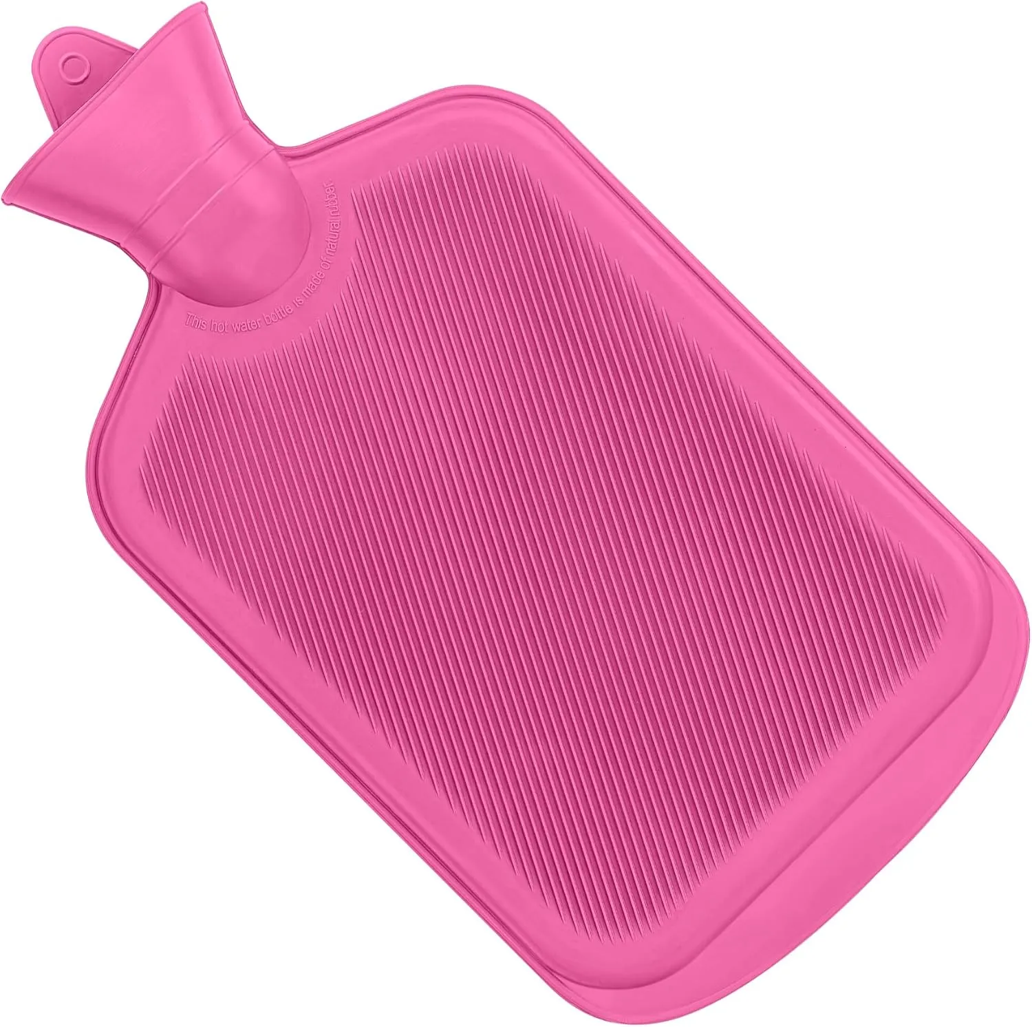 SteadMax [2 Pack] Hot Water Bottles, 2L (68oz) Natural Rubber -BPA Free- Durable Large Hot Water Bag for Hot Compress and Heat Therapy, Pain Relief Heating Pad, (Pink)