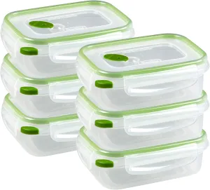 STERILITE 0311 Ultra Seal 3.1 Cup Rectangle Food Storage Container, Clear Green, See Through Lid & Base With New Leaf Accents