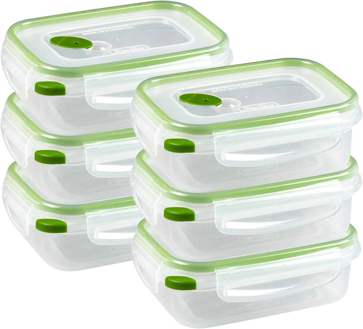STERILITE 0311 Ultra Seal 3.1 Cup Rectangle Food Storage Container, Clear Green, See Through Lid & Base With New Leaf Accents