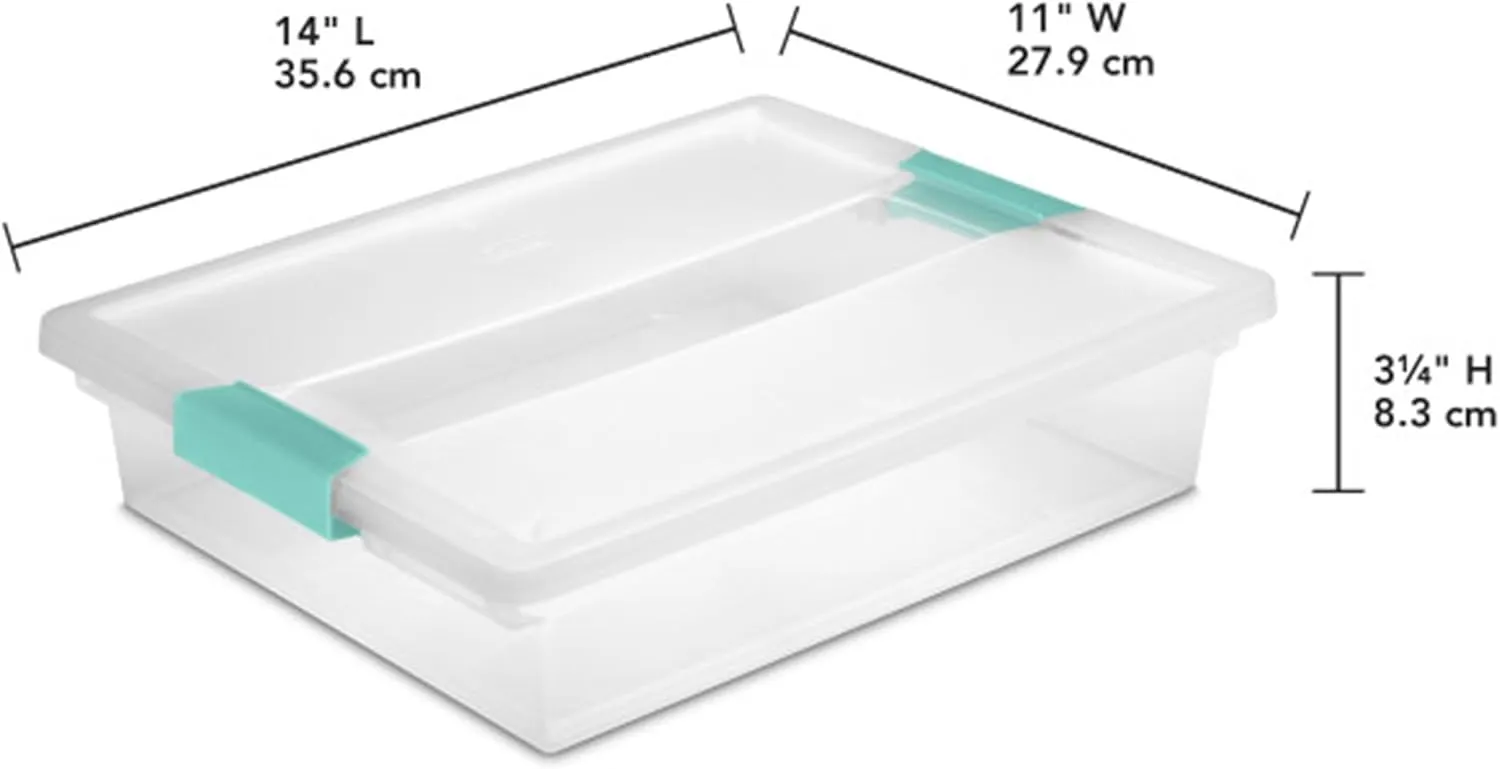 Sterilite 18-Pack Clip Box, Clear Storage for Crafts, Supplies and Office Items, Large