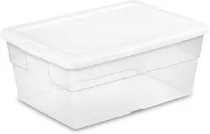 Sterilite 36-Pack Storage Box, Stackable Clear Plastic Bins with Snap-On Lids, 16 Quart - Heavy-Duty Organizing Containers for Closet, Bathroom, and Office