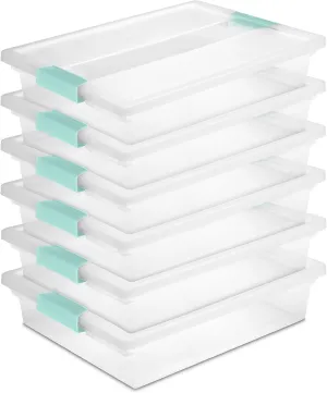 Sterilite 6-Pack Clip Box, Clear Storage for Crafts, Supplies and Office Items, Large