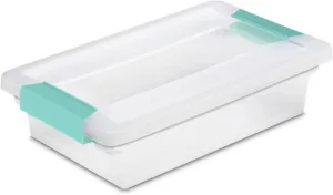 Sterilite 6-Pack Clip Box, Stackable Clear Plastic Bins with Latching Lids, Small - Writing, Arts or Crafts Supplies Storage Containers for Home, Office, Classroom and Workshop Organization