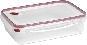 Sterilite Ultra-Seal 16 Cup Rectangle, Airtight Food Storage Container, Latching Lid, Microwave and Dishwasher Safe, Clear With Blue Gasket, 1-Pack